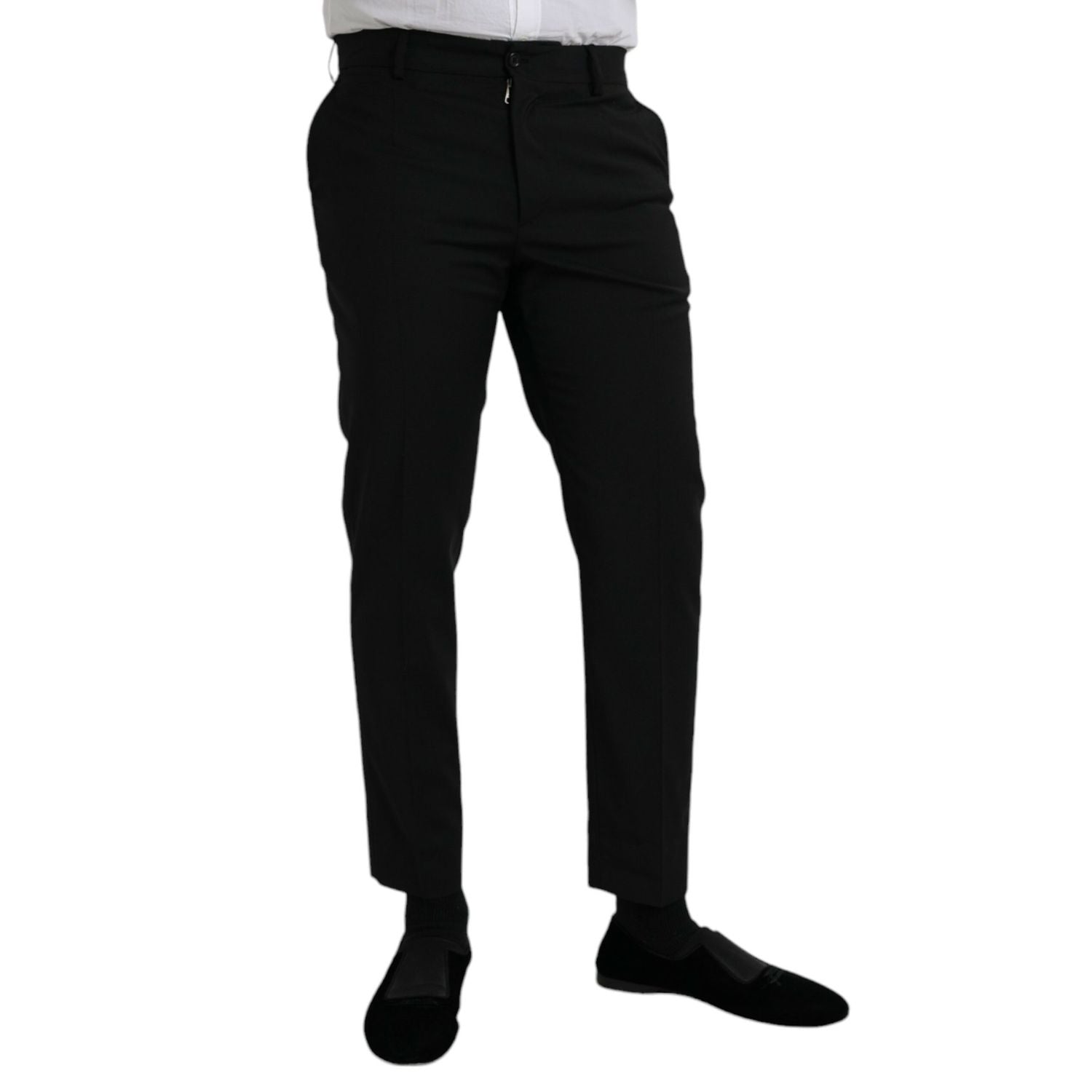 Dolce & Gabbana Black Wool SlimFit Dress Formal Pants