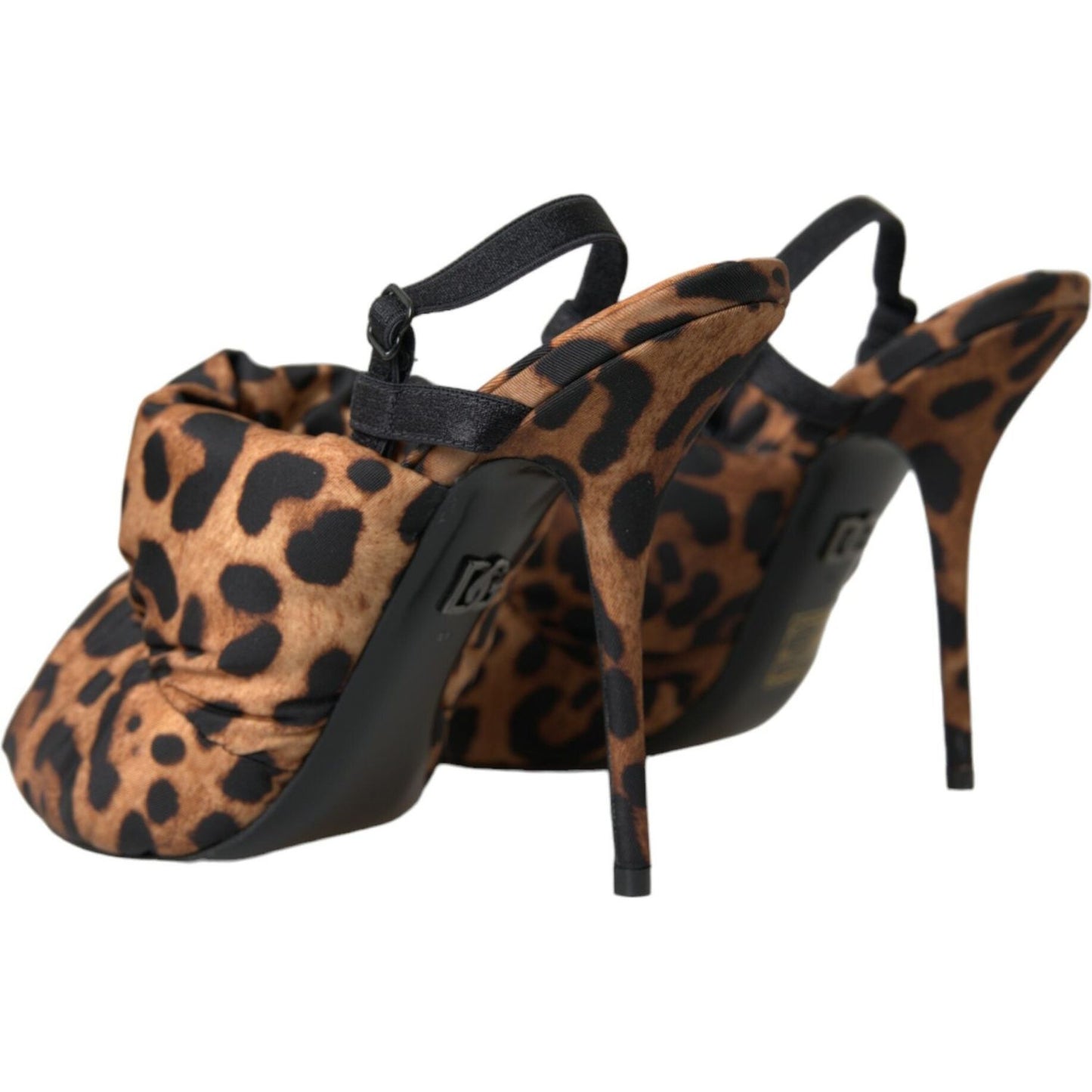 Dolce & Gabbana Brown Leopard Slingback Heels Sandals Shoes Dolce & Gabbana