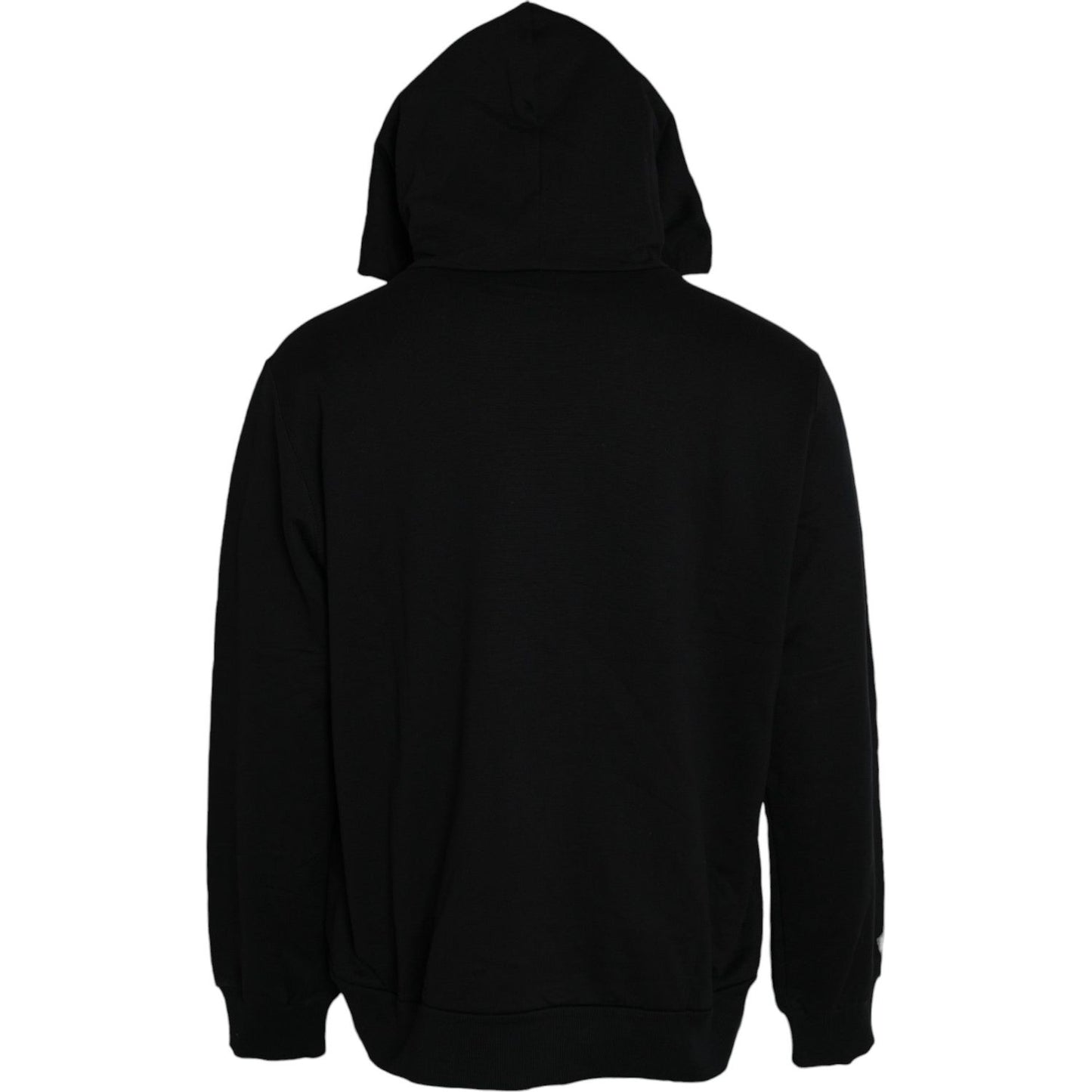 Dolce & Gabbana Black Cotton Hooded Sweatshirt Sweater Dolce & Gabbana