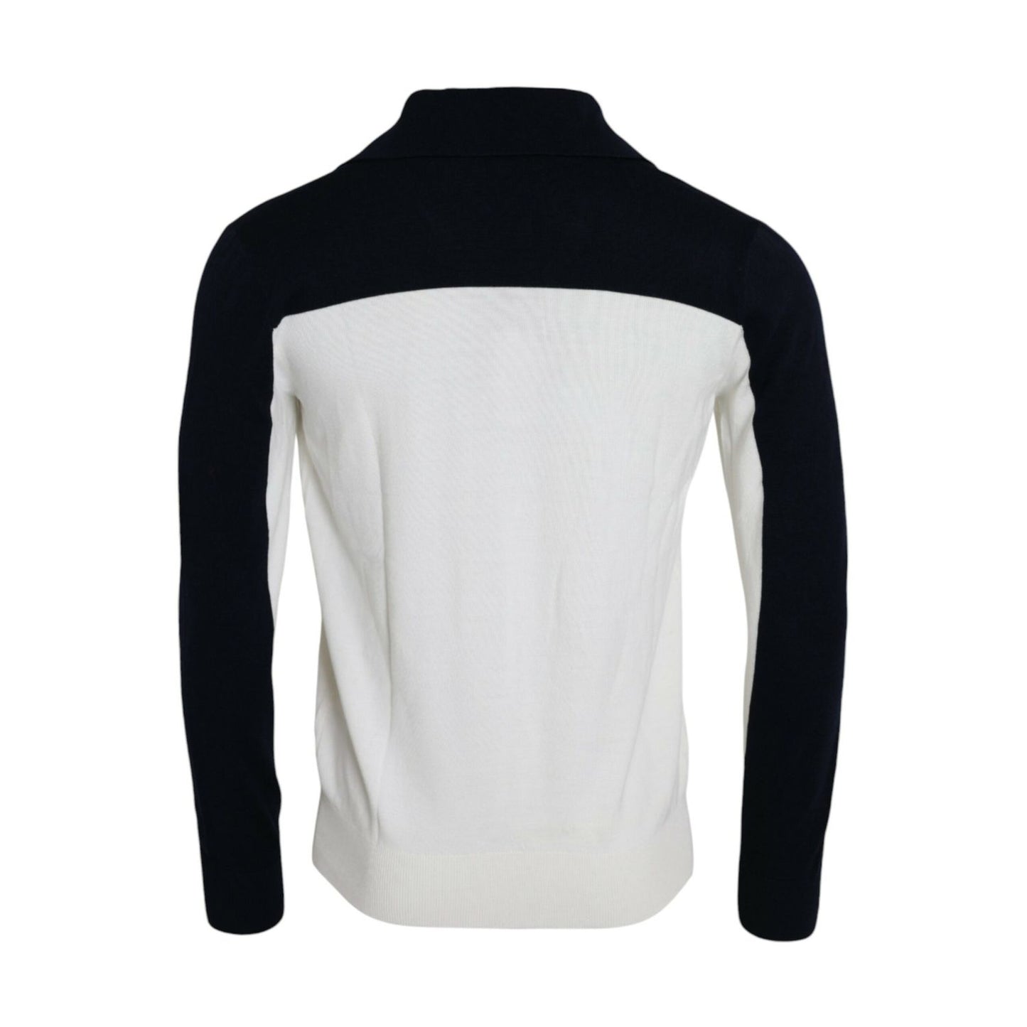 Dolce & Gabbana White Black SICILIA Henley Shirt Pullover Sweater