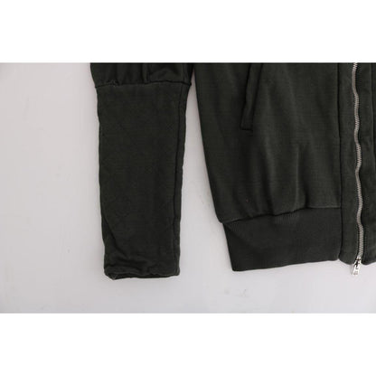 Exte Gray Top Hooded Cotton Zipper Sweater