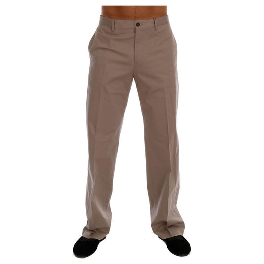 Dolce & Gabbana Beige Cotton Stretch Chinos Pants