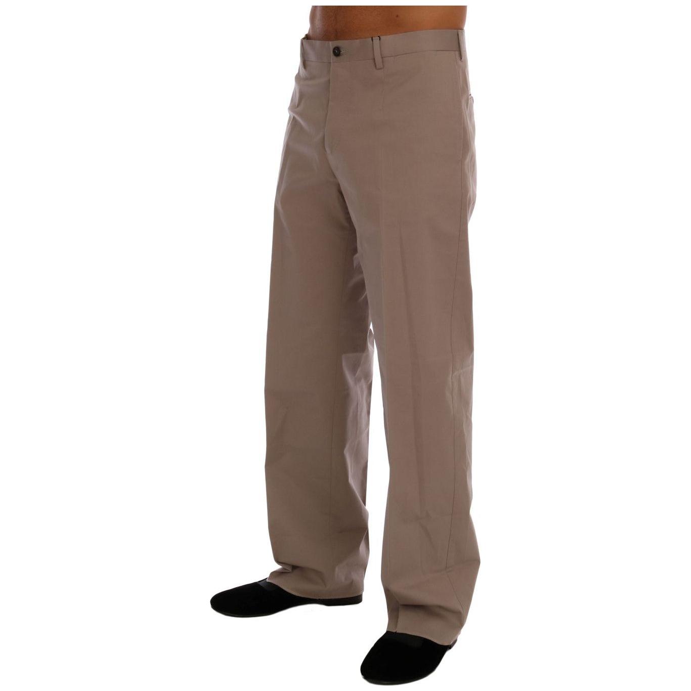 Dolce & Gabbana Beige Cotton Stretch Chinos Pants