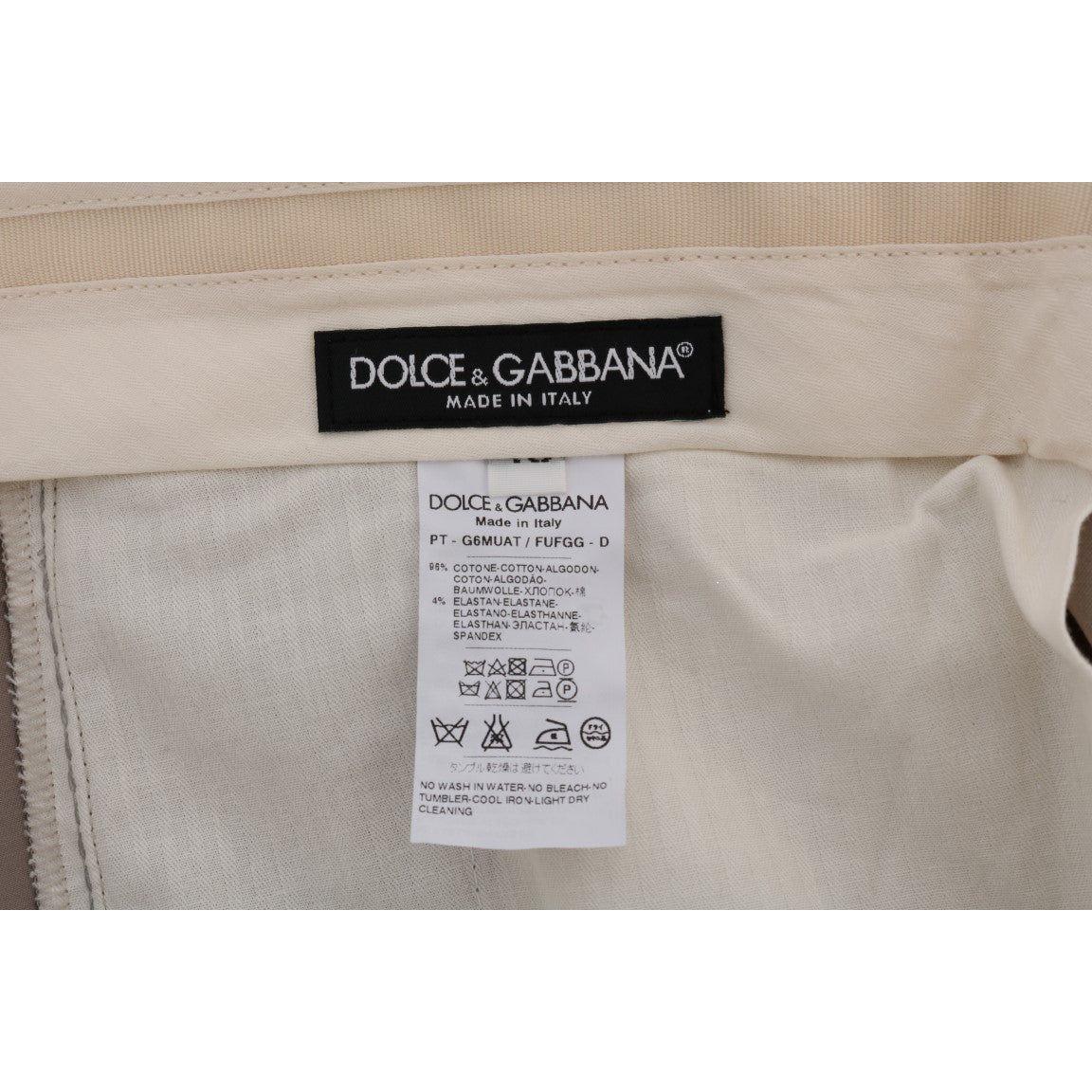 Dolce & Gabbana Chic Beige Chinos Casual Pants Jeans & Pants Dolce & Gabbana