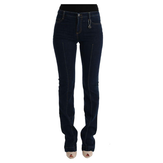 Costume National Blue Cotton Bootcut Flared Jeans