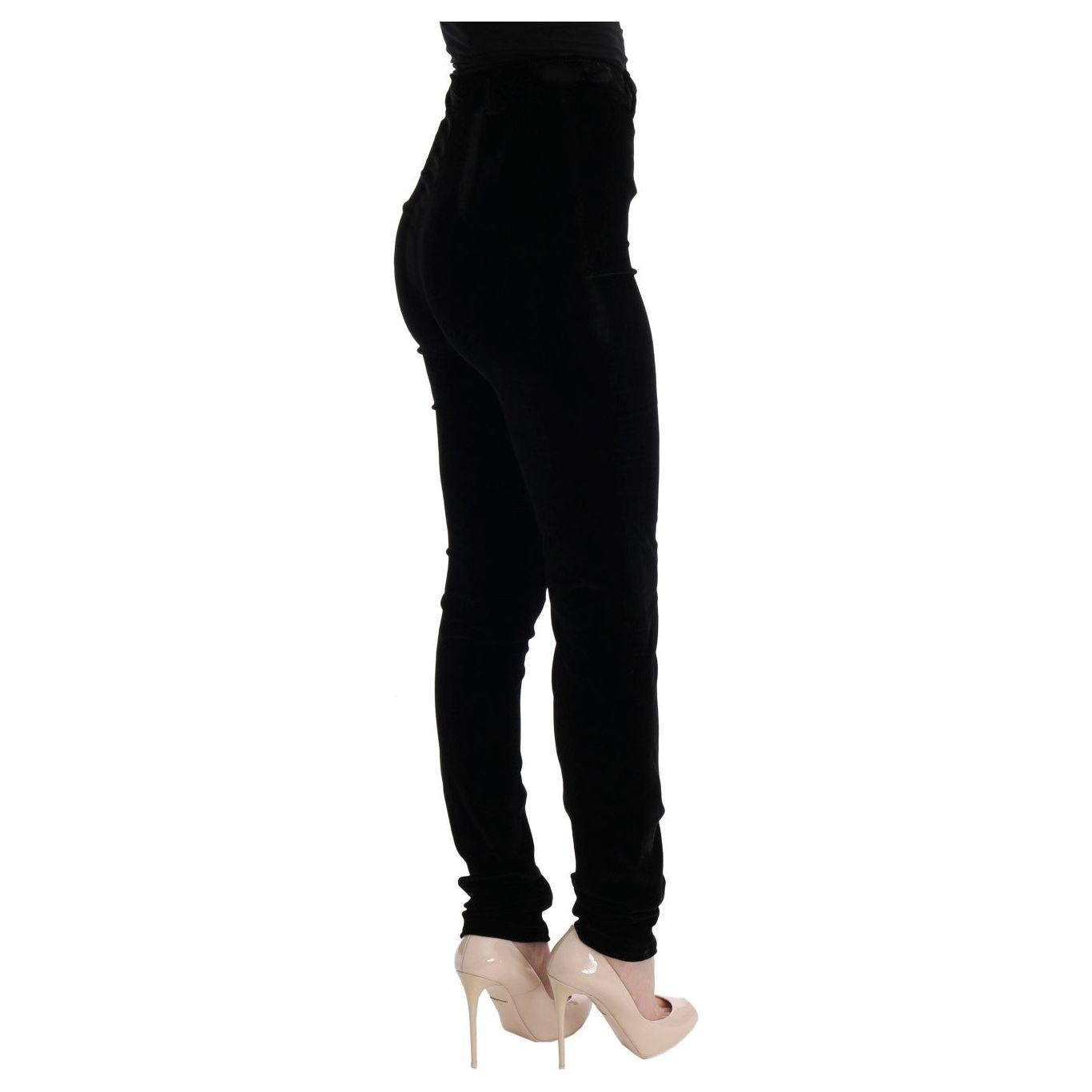 Ermanno Scervino Sleek High-Waist Black Trousers Jeans & Pants Ermanno Scervino