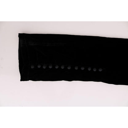 Ermanno Scervino Black Velvet Slim Fit Pants