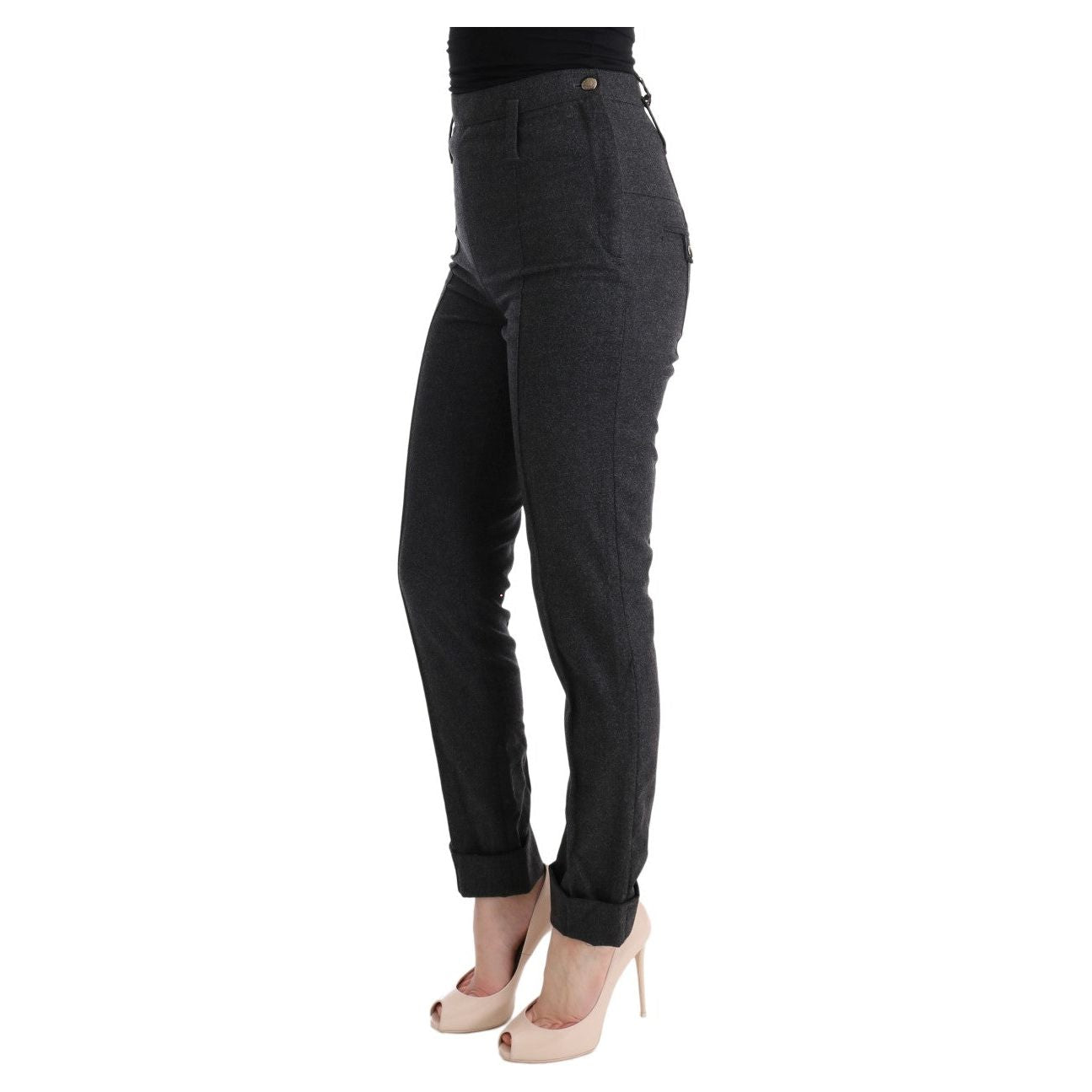 Ermanno Scervino Gray Virgin Wool Skinny Casual Pants