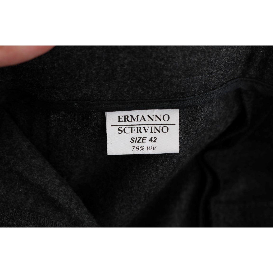 Ermanno Scervino Gray Virgin Wool Skinny Casual Pants