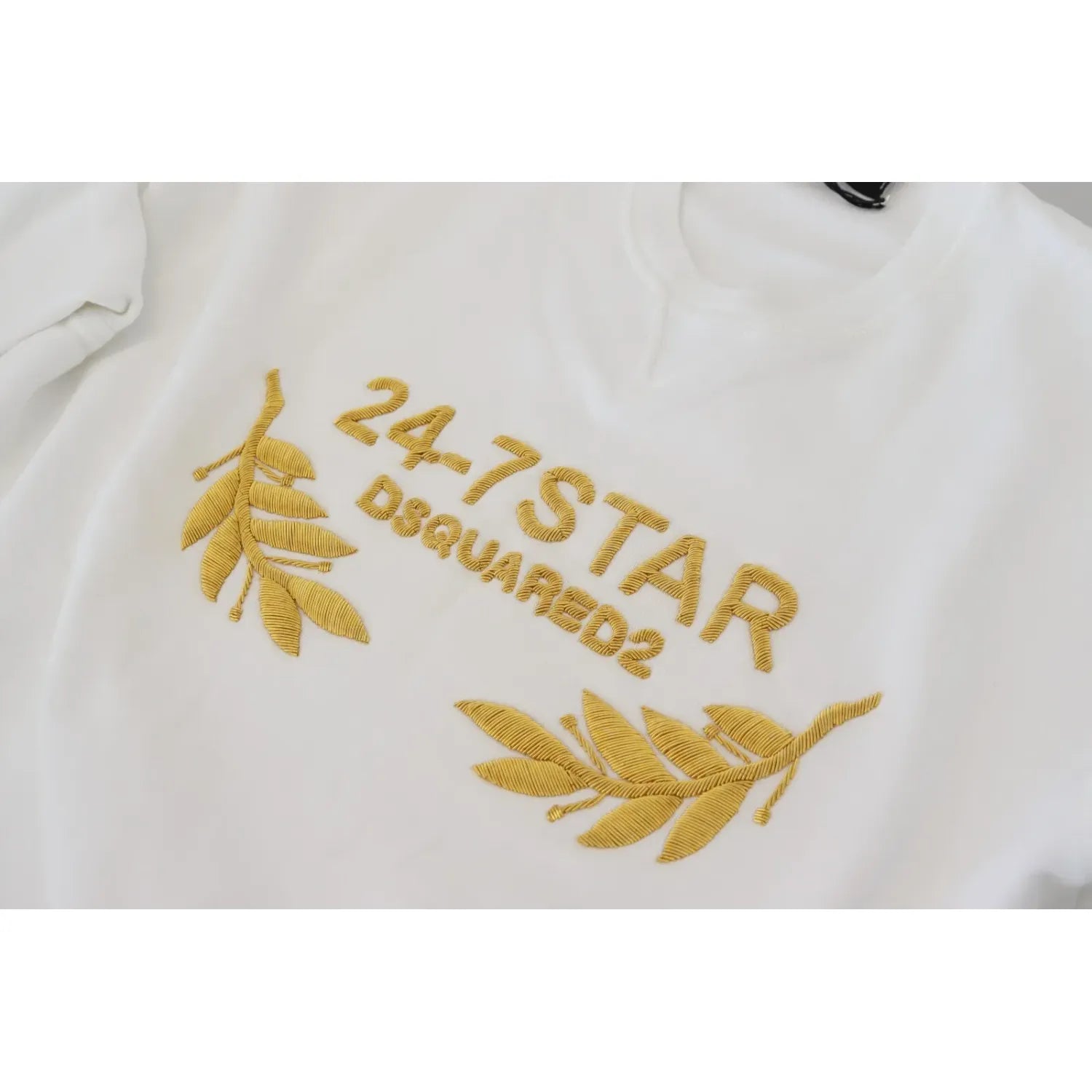 Dsquared² White Embroidered Crewneck Sweatshirt Sweater