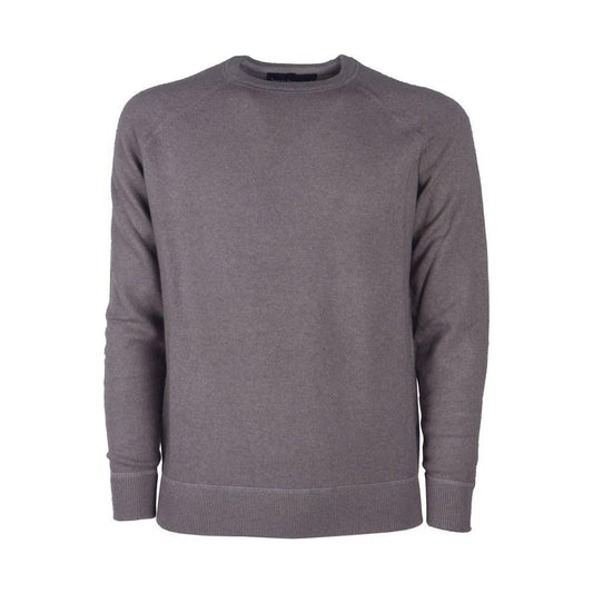 Emilio Romanelli Elegant Gray Cashmere Crew Neck Sweater Emilio Romanelli