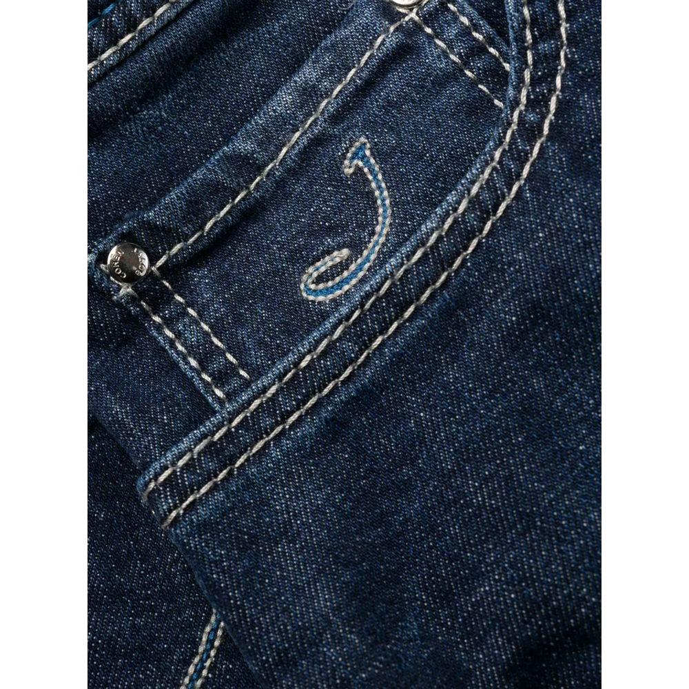 Jacob Cohen Exclusive Indigo Straight Leg Jeans with Bandana Detail Jacob Cohen