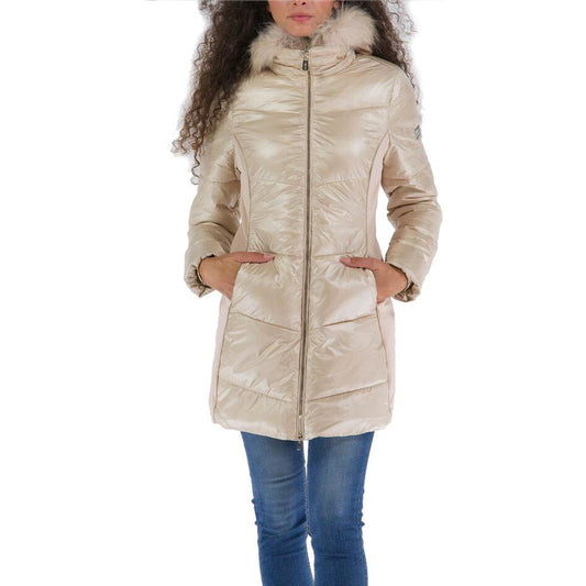 Yes Zee Chic Beige Padded Hooded Jacket Yes Zee