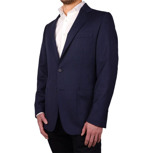 Made in Italy Blue Wool Vergine Blazer Made in Italy