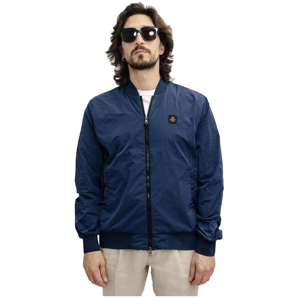 Refrigiwear Elevated Casual Blue Bomber Jacket Refrigiwear