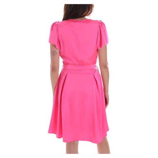 Yes Zee Chic Fuchsia Midi Dress with Belt Detail Yes Zee