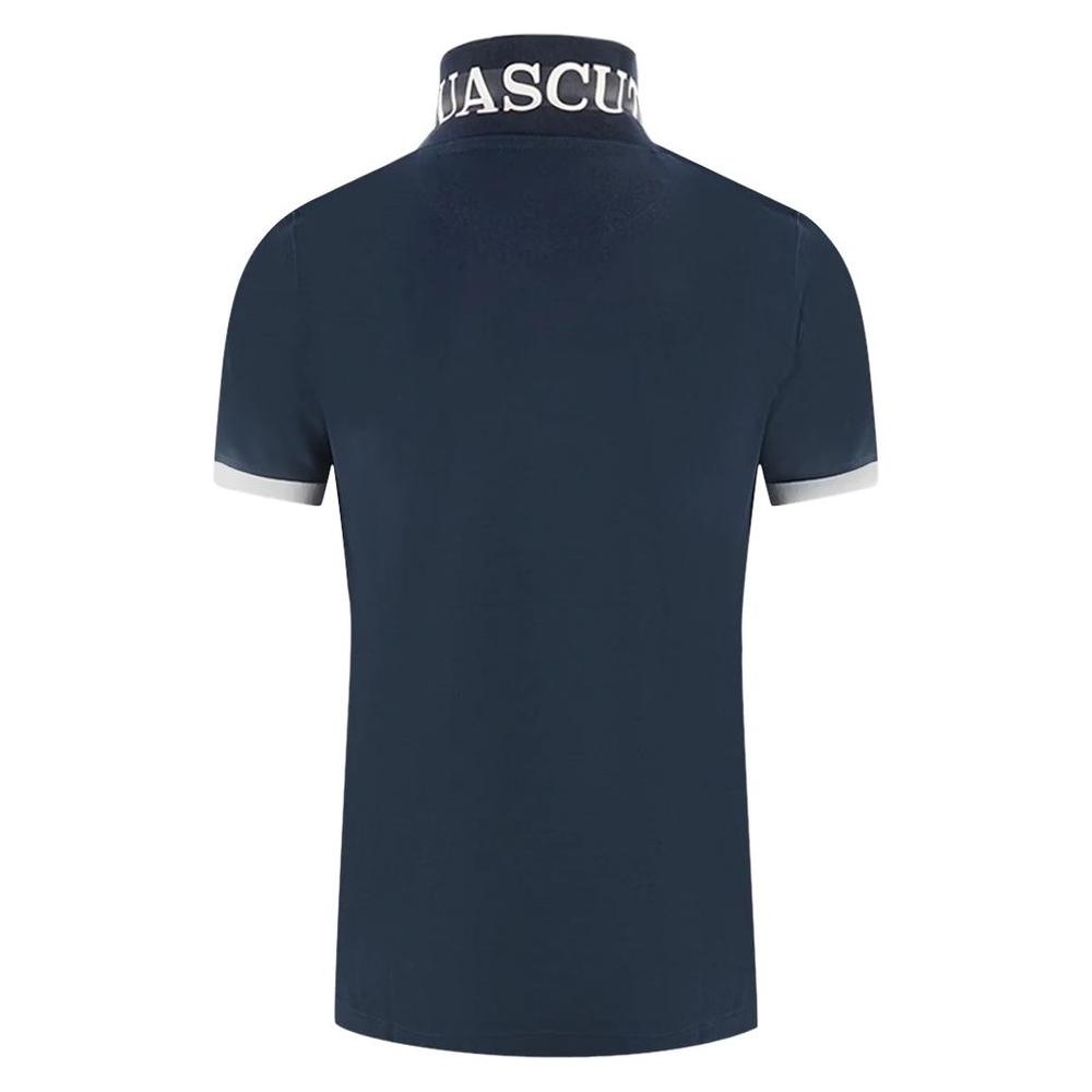 Aquascutum Elegant Cotton Polo with Contrast Logo Emblem Aquascutum