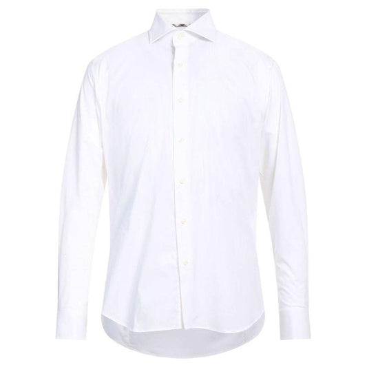 Aquascutum Sophisticated White Cotton Shirt with Embroidered Logo Aquascutum