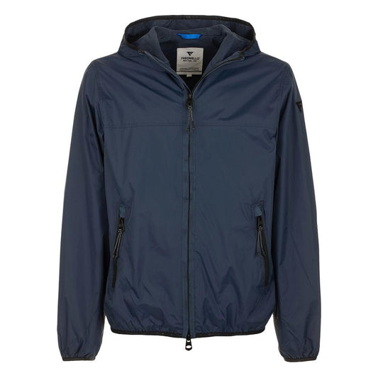 Fred Mello Sleek Blue Nylon Jacket - Zip Closure & Compact Design Fred Mello