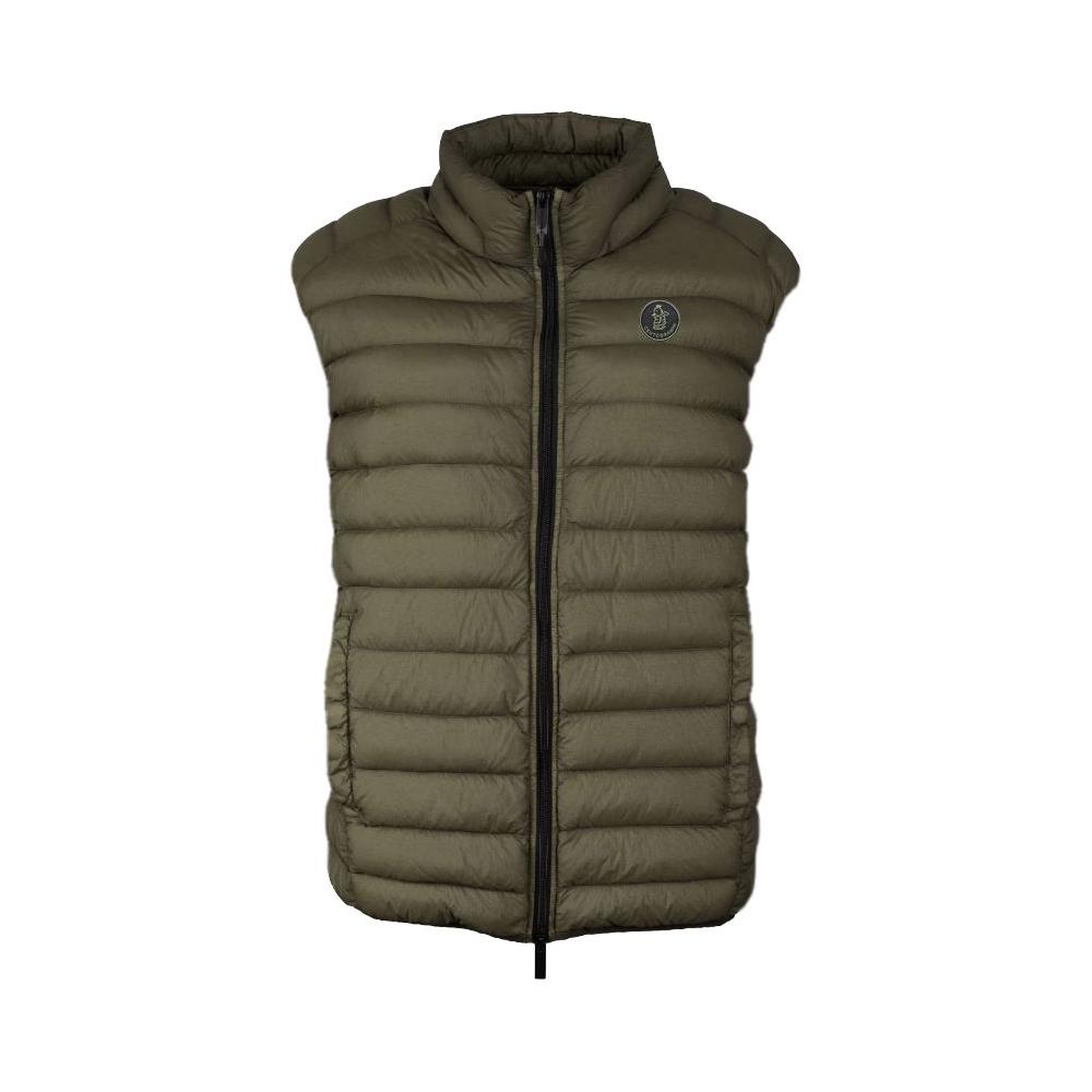 Centogrammi Chic Duck Down Padded Nylon Vest in Green Centogrammi