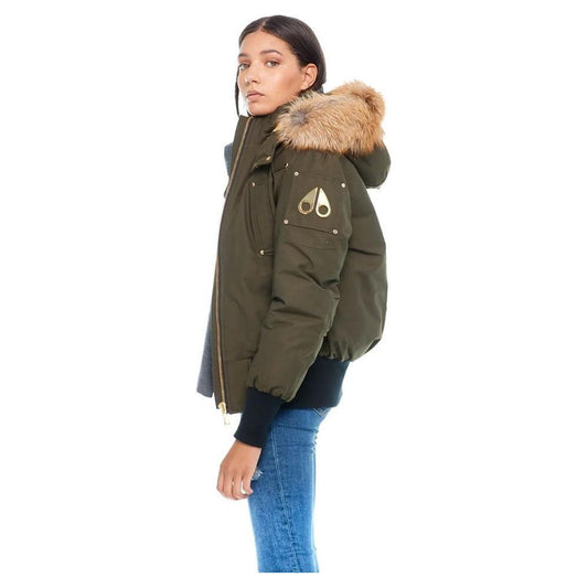 Moose Knuckles Army Nylon Women Bomber Jacket Moose Knuckles