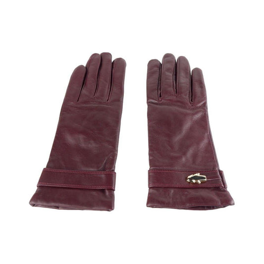 Cavalli Class Red Lambskin Women Glove Cavalli Class