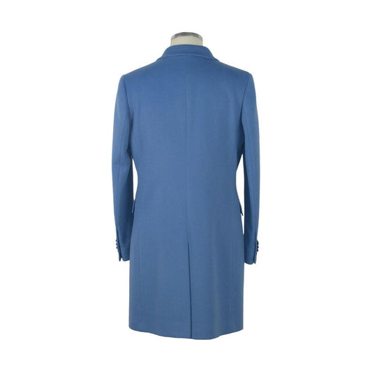 Made in Italy Elegant Virgin Wool Light Blue Coat Made in Italy