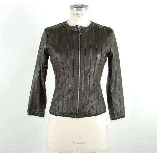 Emilio Romanelli Black Leather Women Jacket Emilio Romanelli