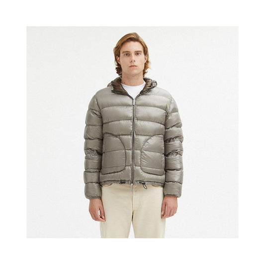 Centogrammi Reversible Hooded Jacket in Dove Grey and Brown Centogrammi