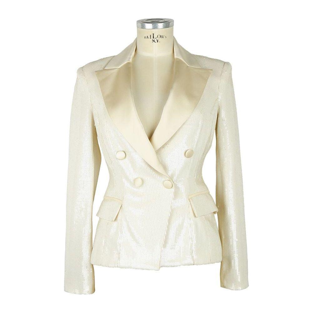 Elisabetta Franchi White Polyester Women Blazer Elisabetta Franchi