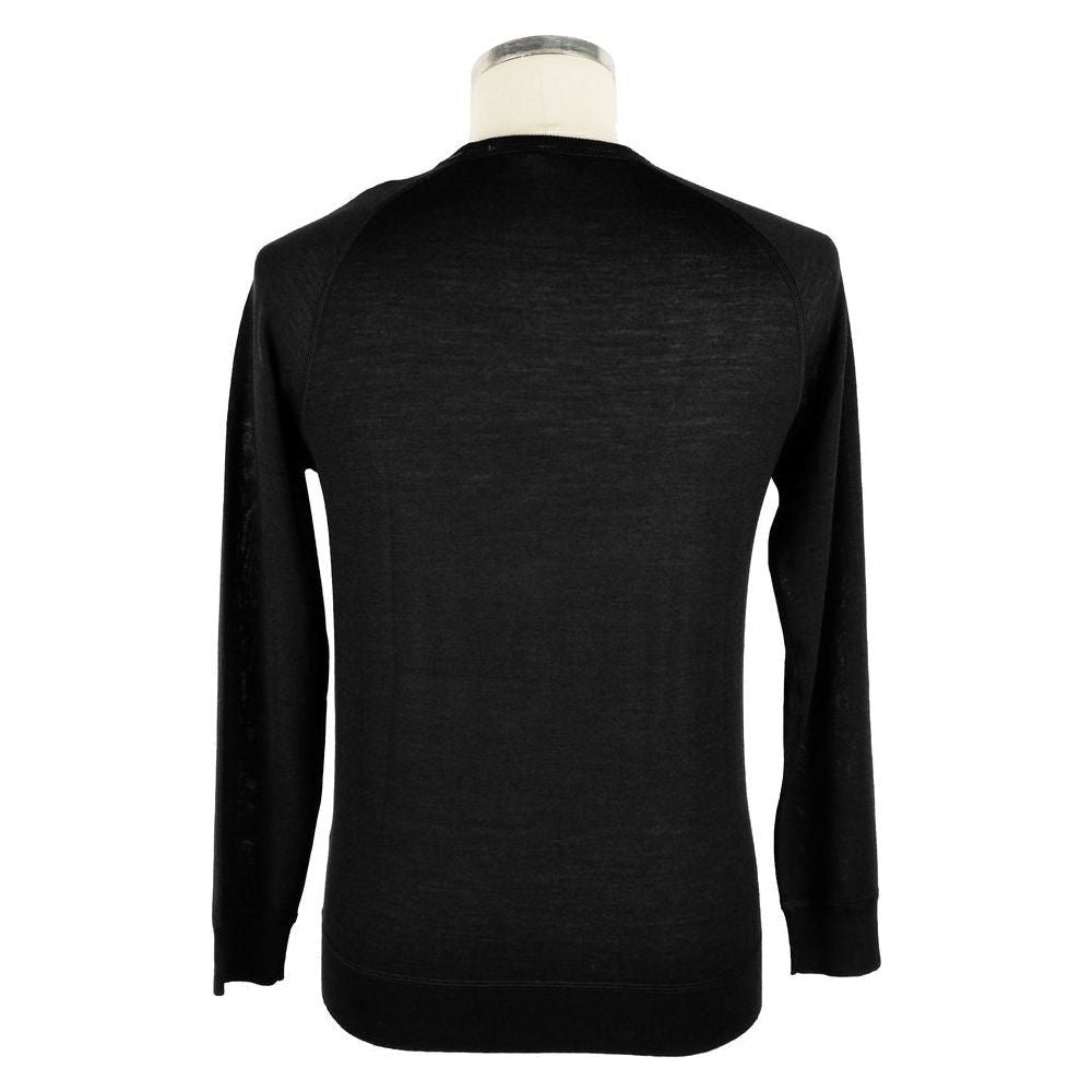 Emilio Romanelli Black Wool Men Sweater Emilio Romanelli