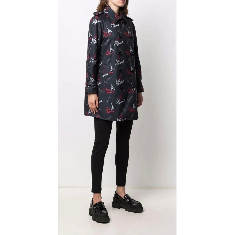 Love Moschino Black Polyester Women Coat Love Moschino