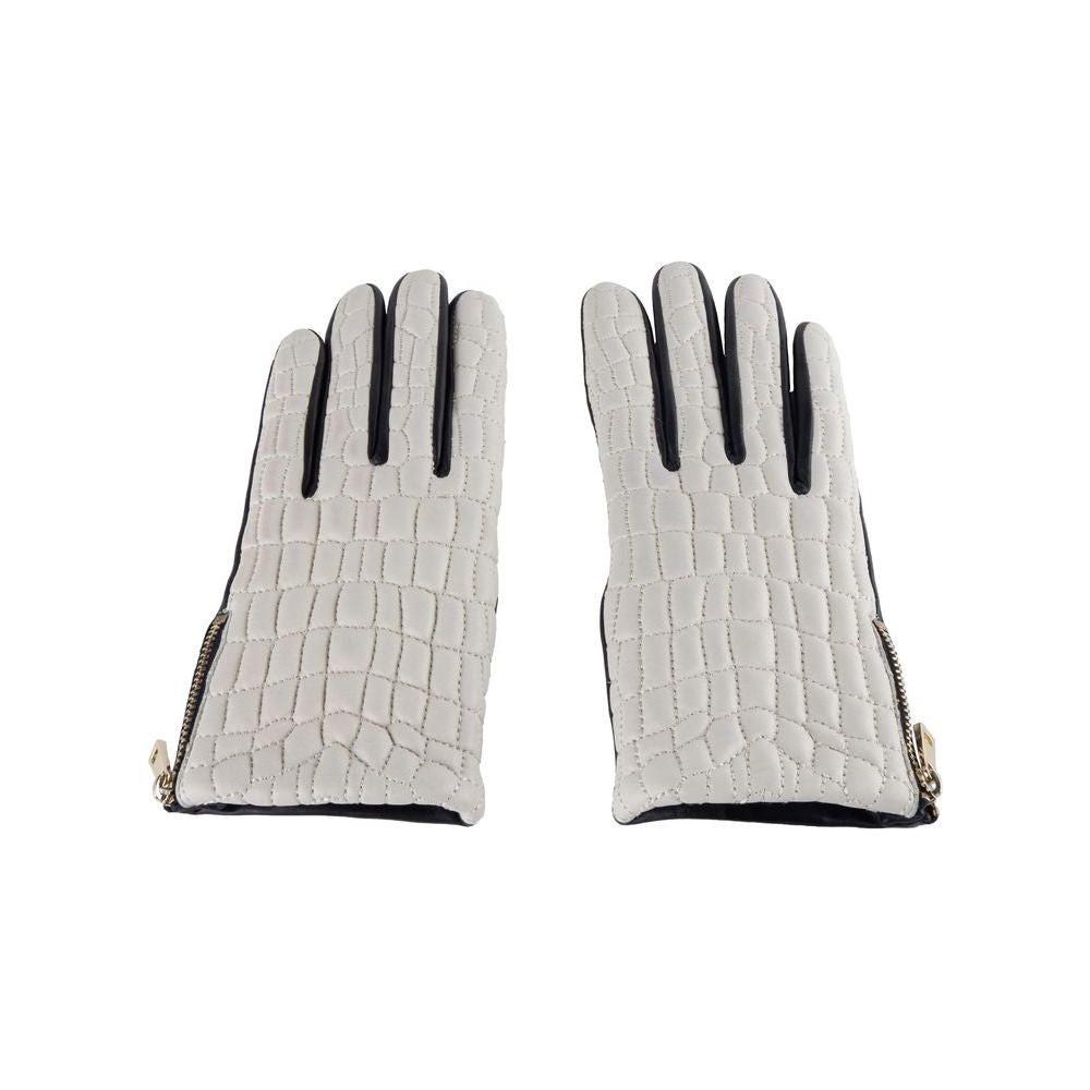 Cavalli Class Gray Lambskin Women Glove Cavalli Class