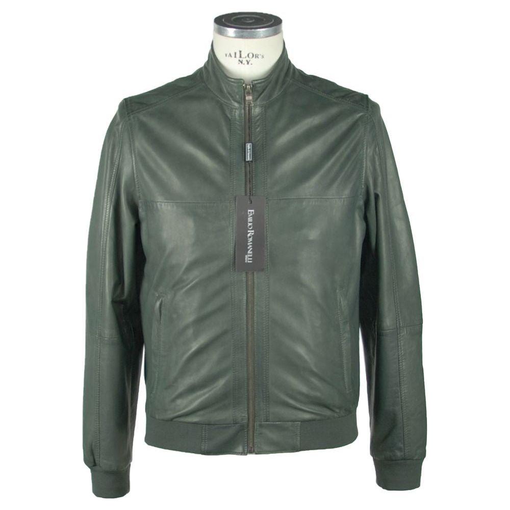 Emilio Romanelli Emerald Elegance Leather Jacket Emilio Romanelli