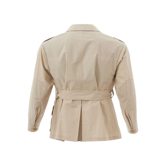 Sealup Elegant Beige Cotton Jacket for Stylish Women Sealup