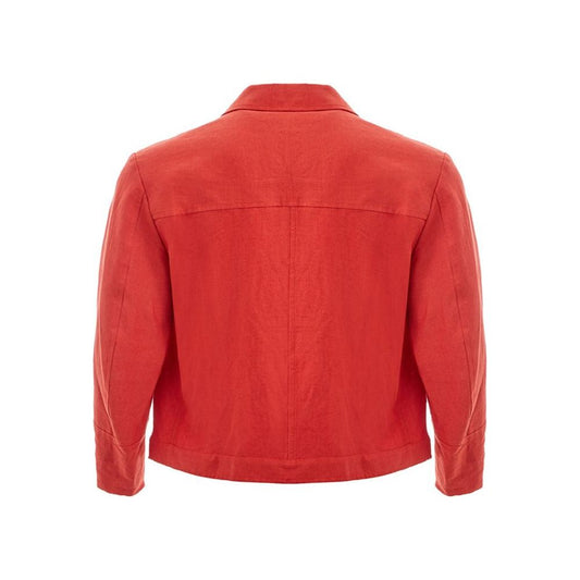 Elegant Orange Polyester Jacket