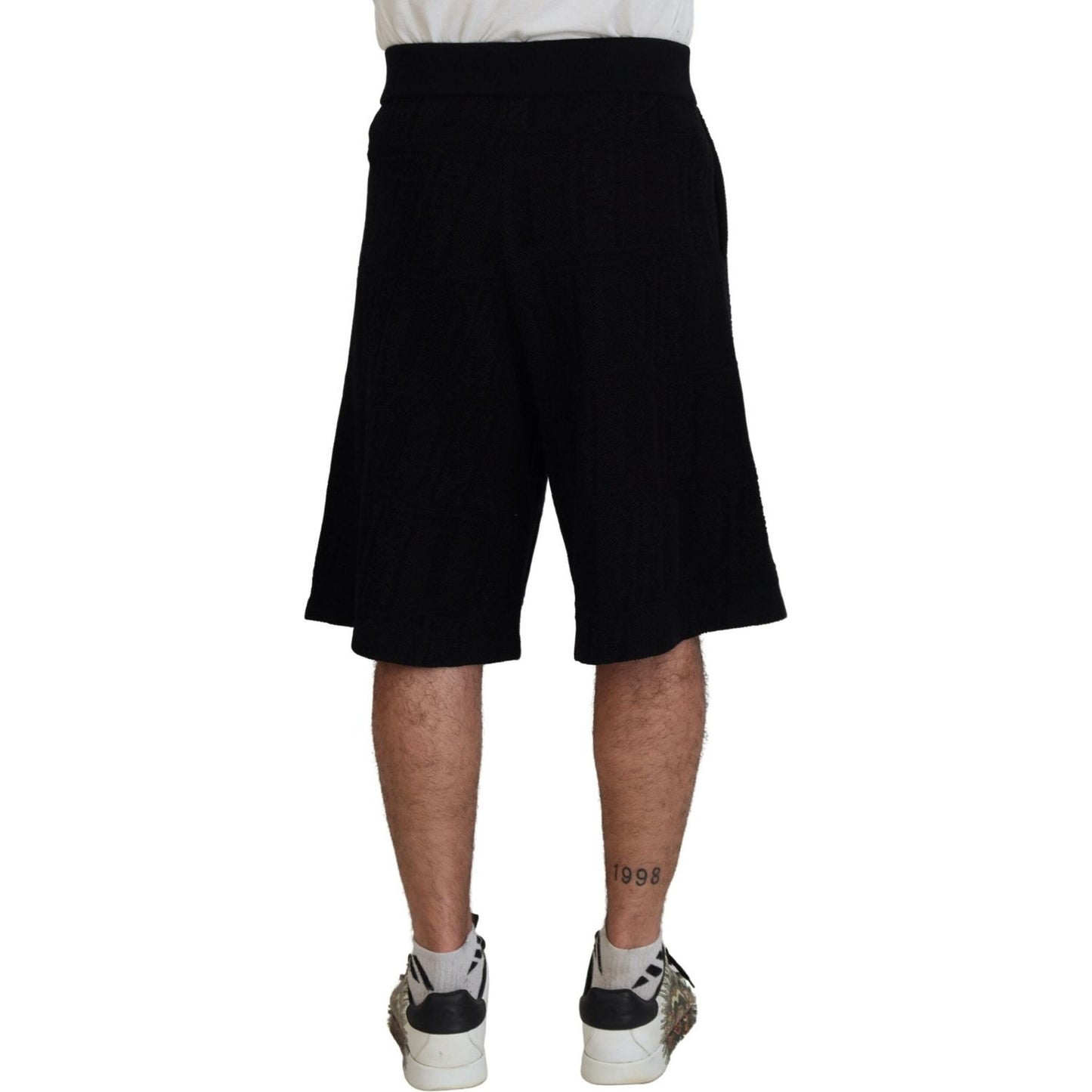 Dsquared² Black Solid Pull On Men Casual Bermuda Shorts Dsquared²