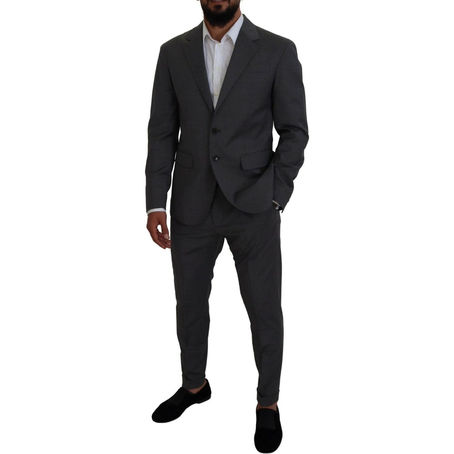 Dsquared² Gray Wool Single Breasted 2 Piece CIPRO Suit Dsquared²