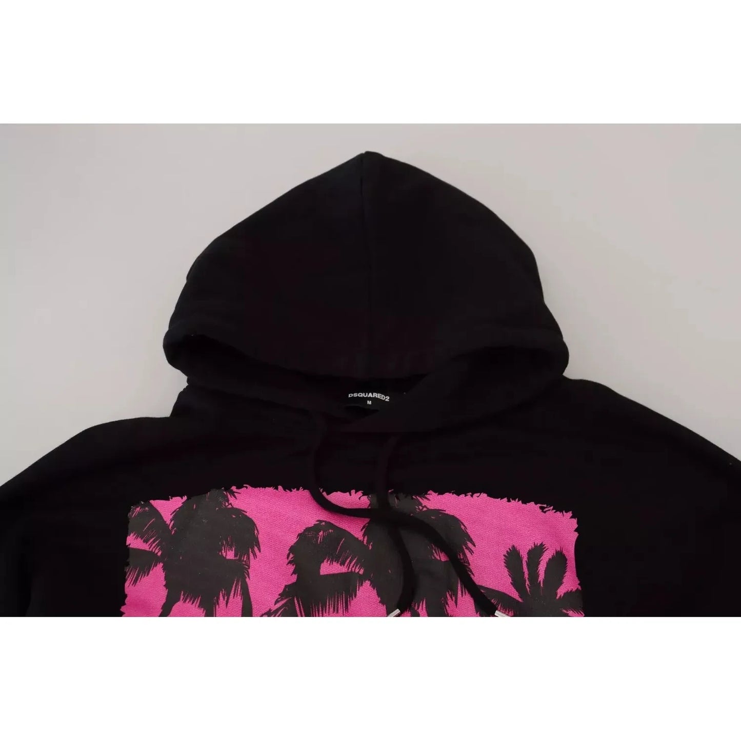 Dsquared² Black Cotton Hooded Printed Men Pullover Sweater Dsquared²