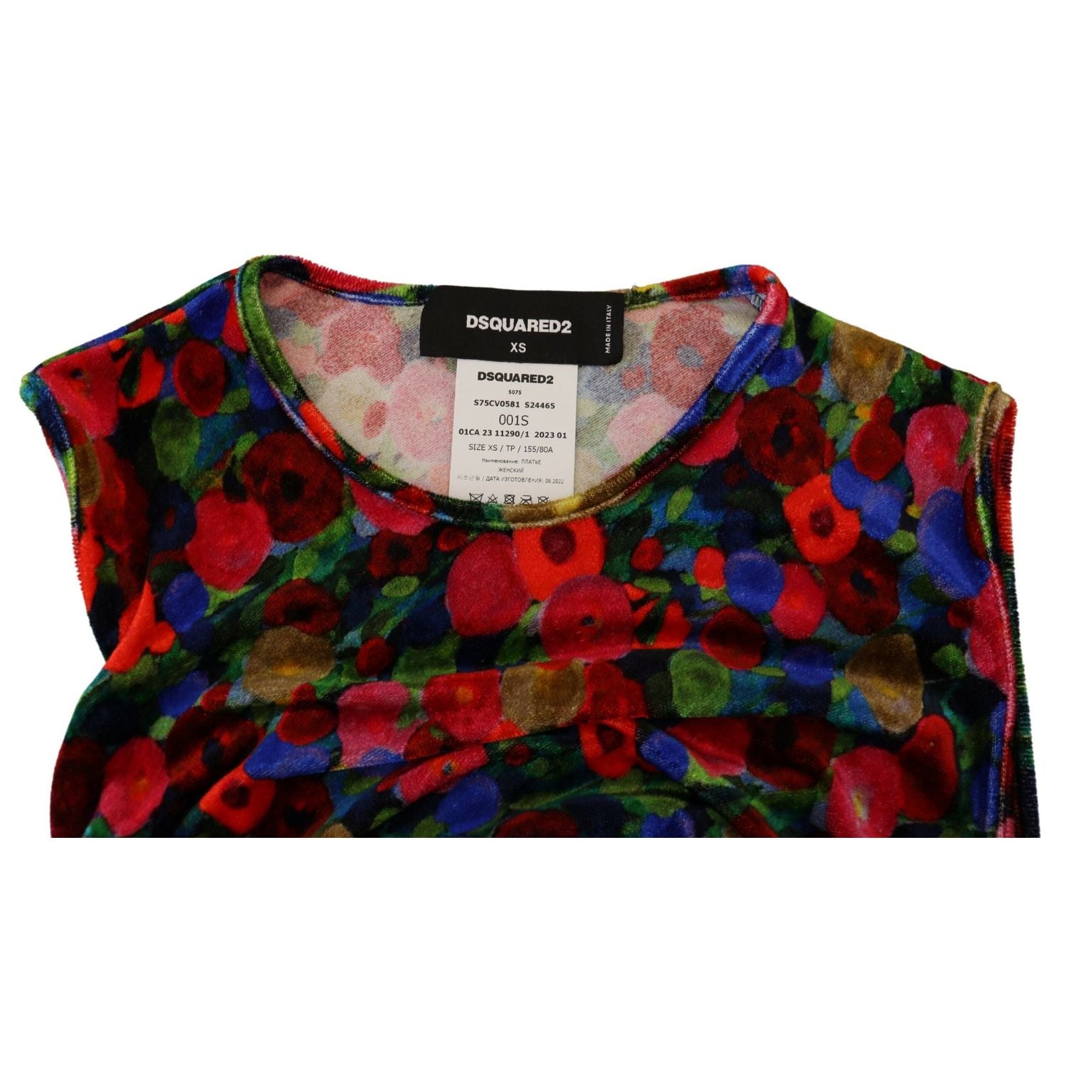 Dsquared² Multicolor Floral Bodycon Ruched Maxi Dress