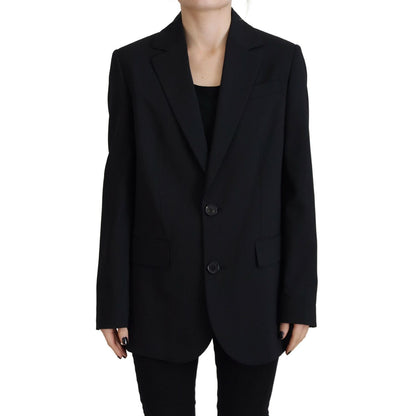 Dsquared² Black Flower Single Breasted Coat Blazer