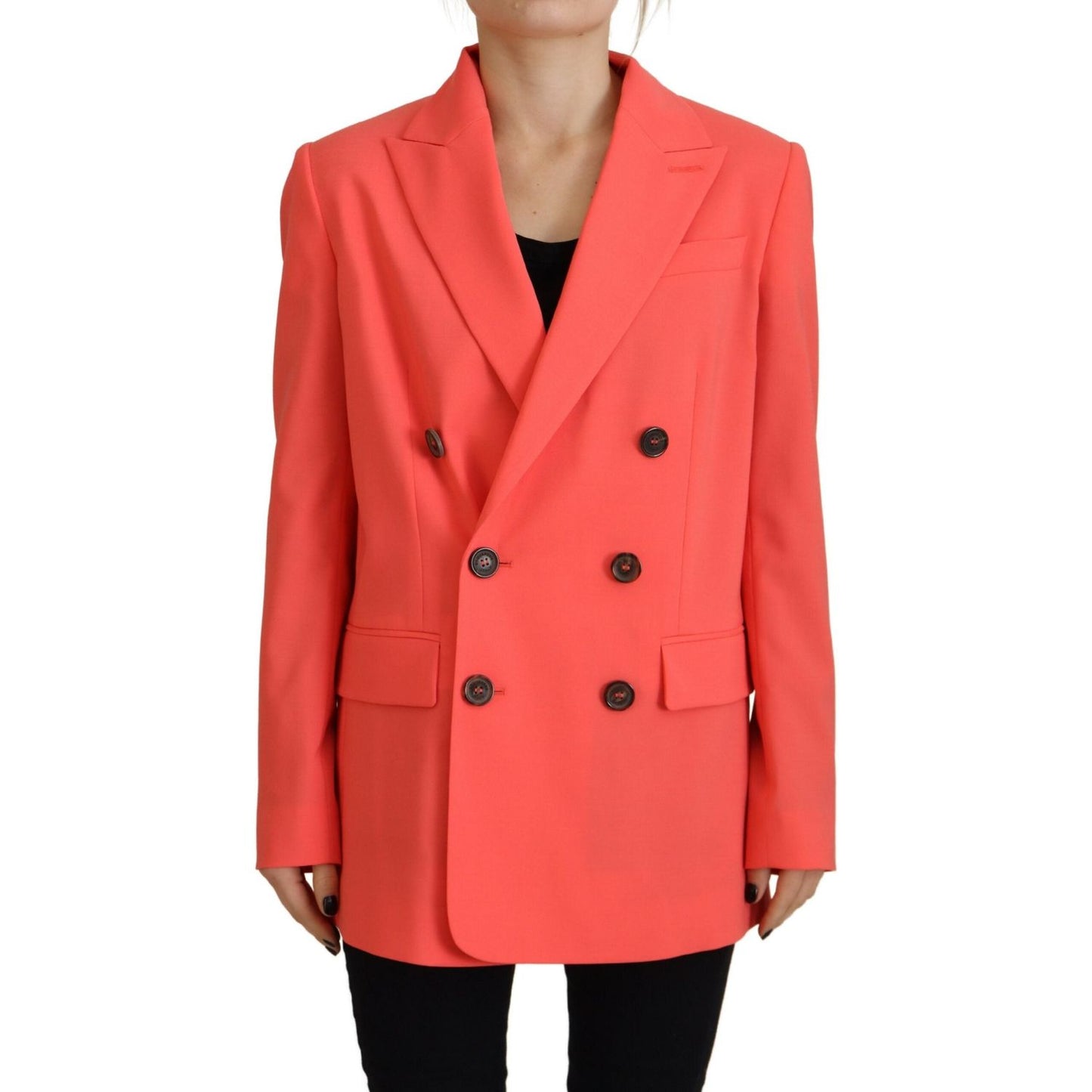 Dsquared² Pink Double Breasted Coat Blazer Jacket Dsquared²