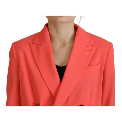 Dsquared² Pink Double Breasted Coat Blazer Jacket