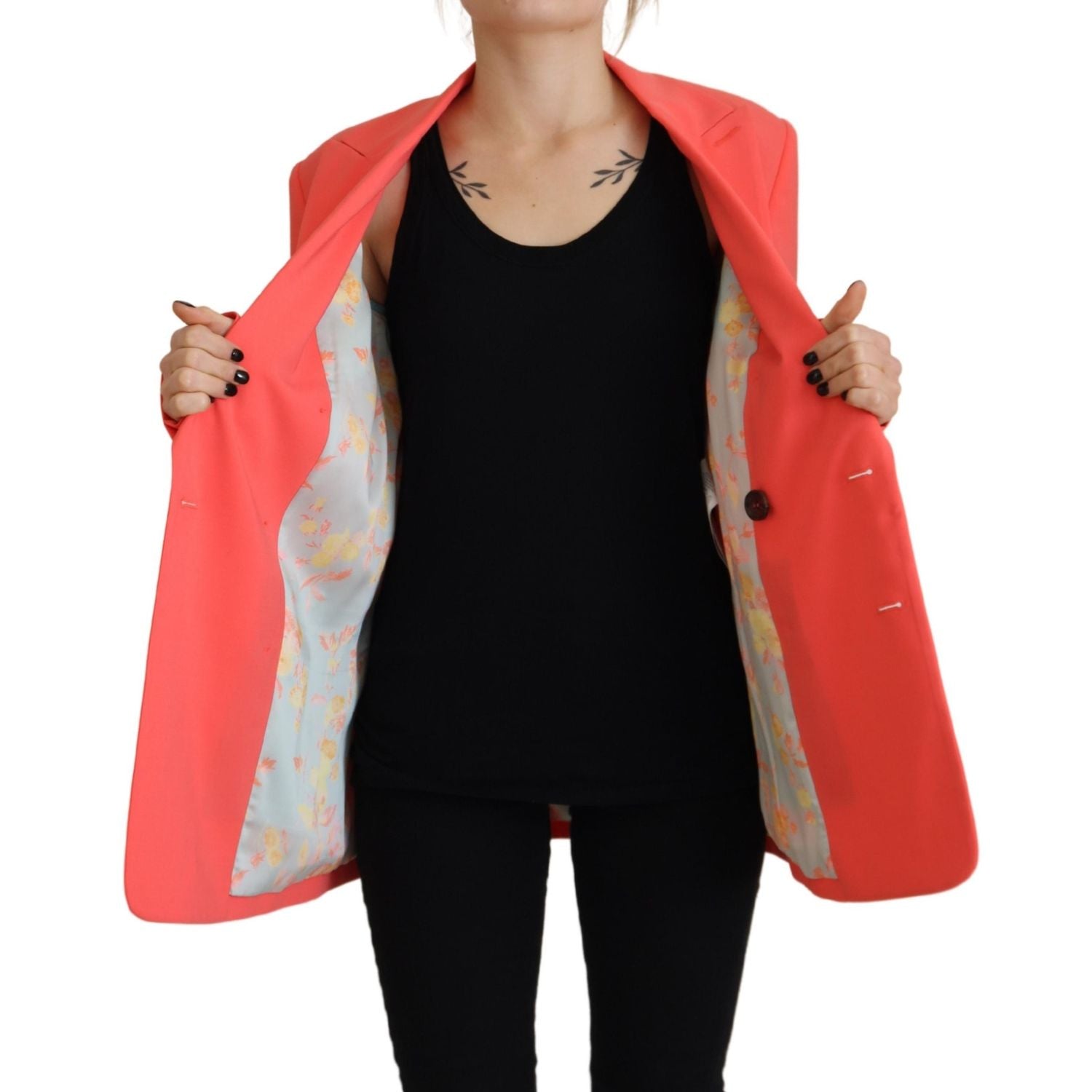 Dsquared² Pink Double Breasted Coat Blazer Jacket