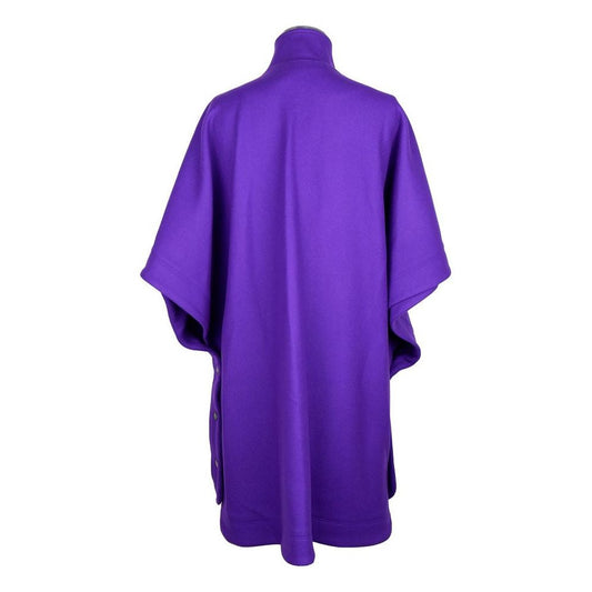 Elegant Purple Wool-Blend Cape