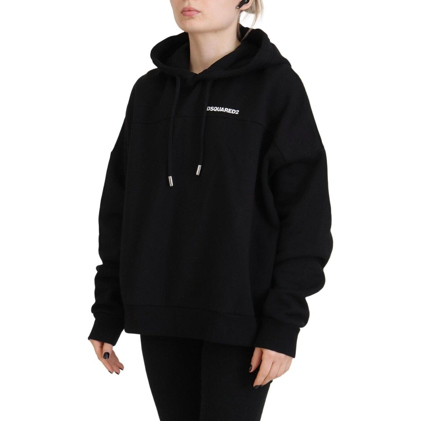 Dsquared² Black Logo Patch Cotton Hoodie Sweatshirt Sweater Dsquared²