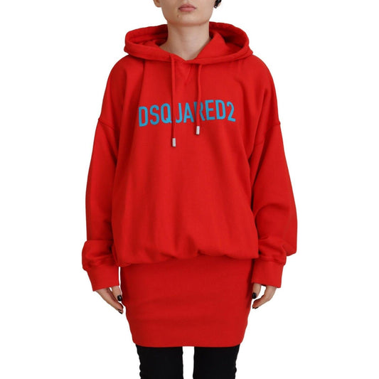 Dsquared² Red Logo Print Cotton Hoodie Sweatshirt Sweater Dsquared²