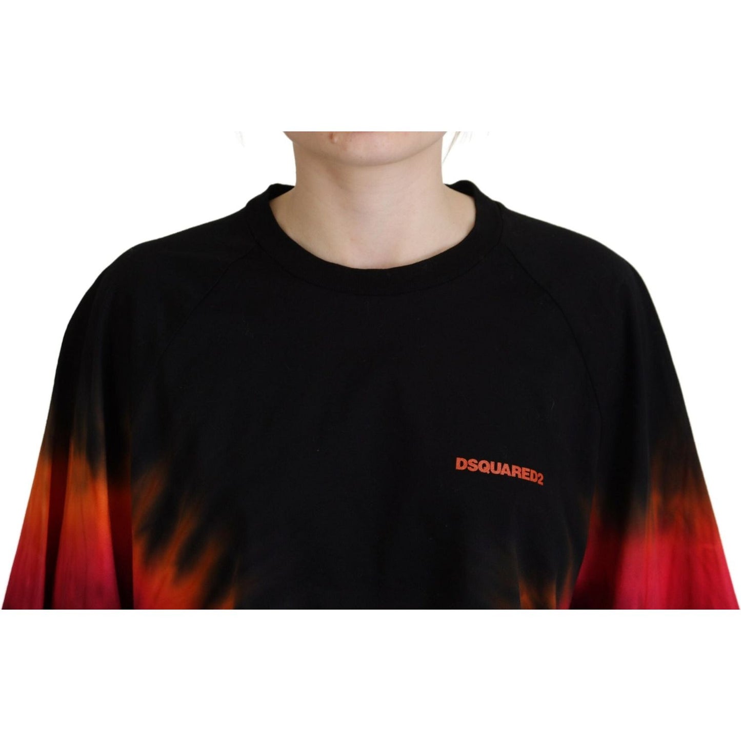 Dsquared² Black Cotton Tie Dye Crew Neck Casual Top Dsquared²