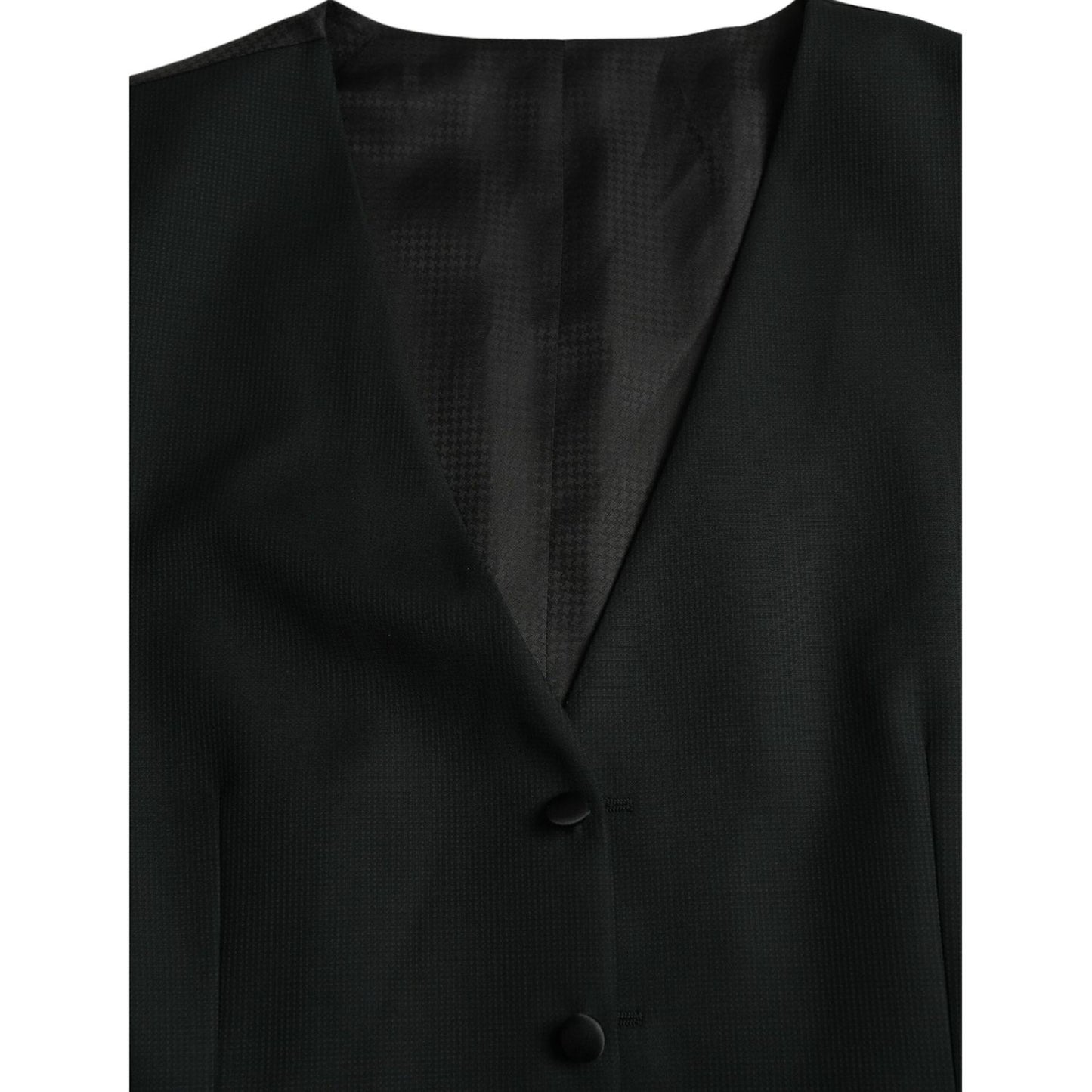 Dolce & Gabbana Black Wool Waistcoat Dress Formal Vest Dolce & Gabbana