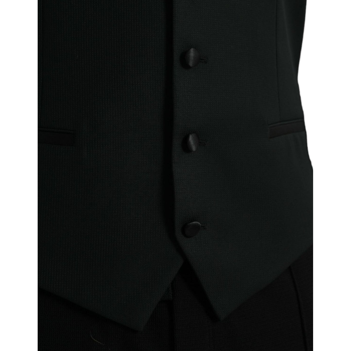 Dolce & Gabbana Black Wool Waistcoat Dress Formal Vest Dolce & Gabbana